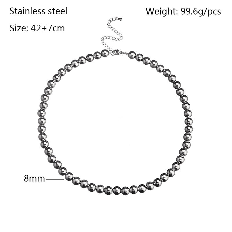 Modern Style Round Stainless Steel Necklace