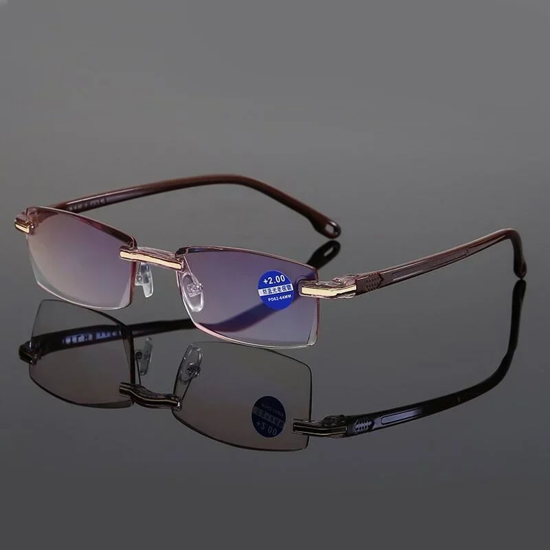 🔥2023 New Sapphire high hardness anti-blue progressive Far And Near Dual-Use Reading Glasses✨