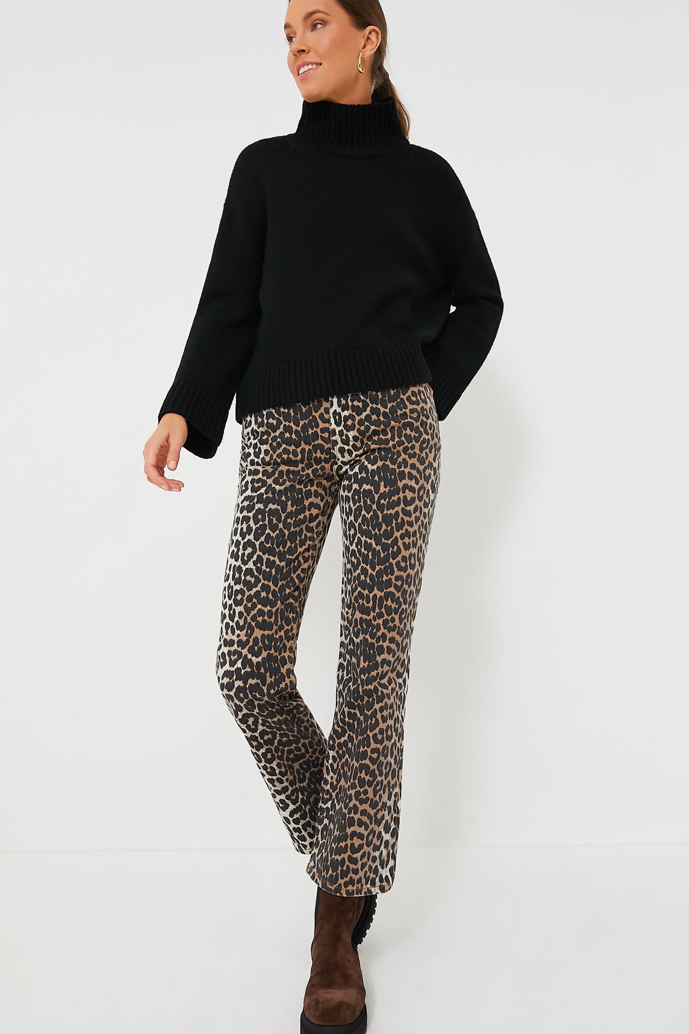 Leopard Print Denim Betzy Cropped