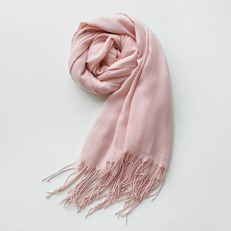 Unisex Minimalist Solid Color Polyester Scarf