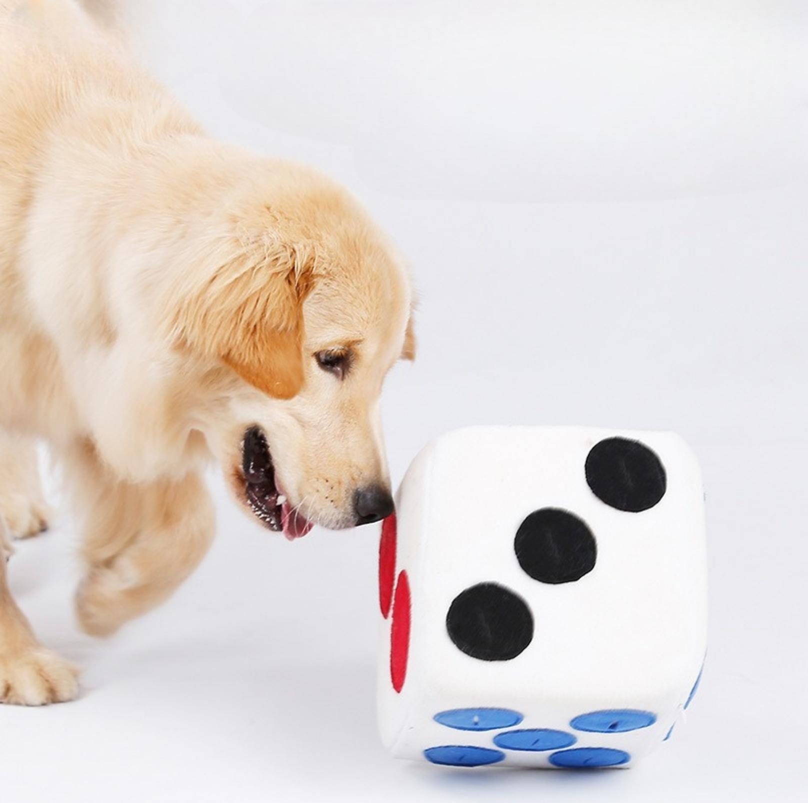 Dice Style Plush Pet Snuffling Toy Dog Intelligence and Slow-Eating Training Toy