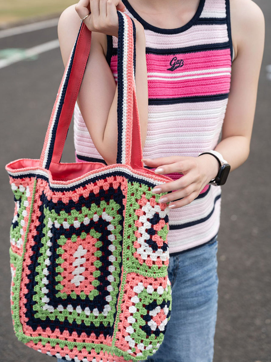 Women Summer Ethnic Knitted Shoulder Bag