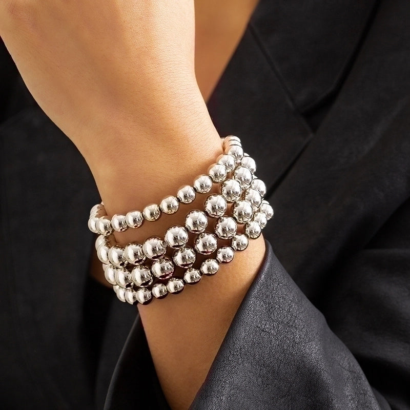 Casual Heart Shape Steel Beaded Bracelets