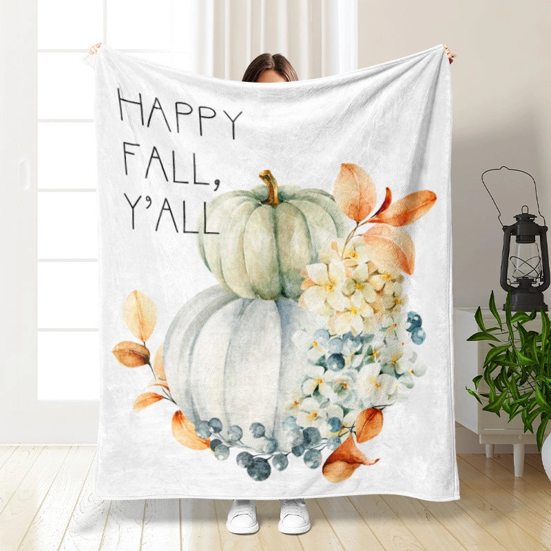 Halloween Cute Pumpkin Bat Ghost Polyester Blanket Couch & Sofa Decor