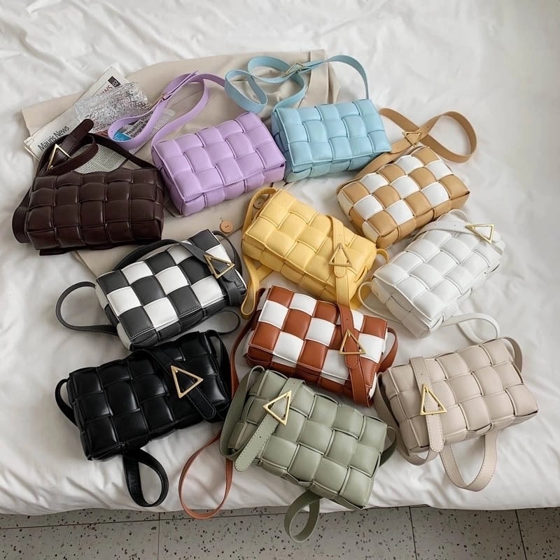 Fashion Solid Color Shoulder Crossbody Small Square Bag