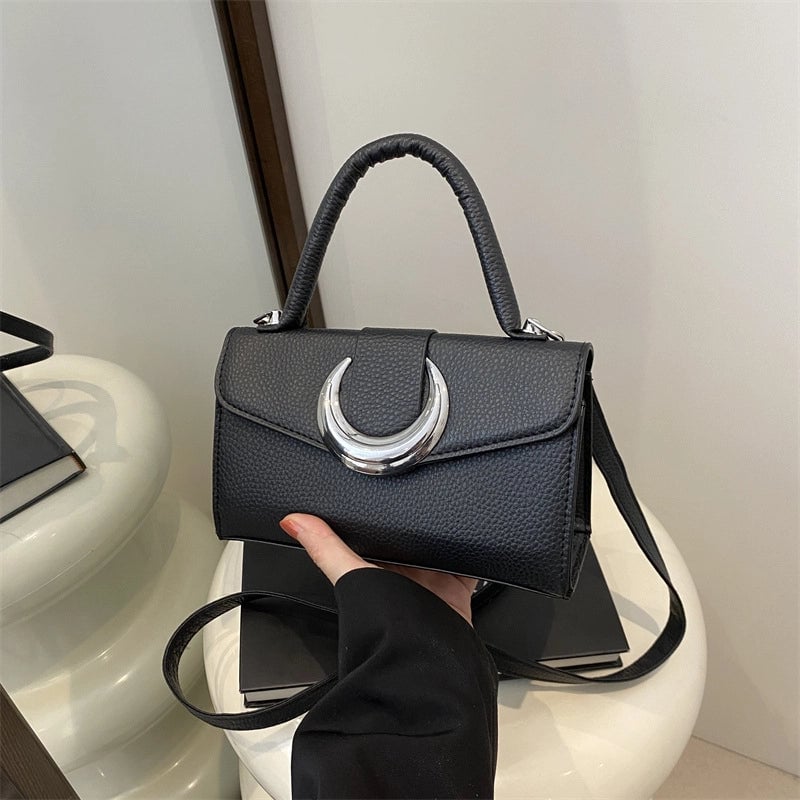 Women's Small Pu Leather Solid Color Streetwear Square Magnetic Buckle Shoulder Bag Handbag Crossbody Bag