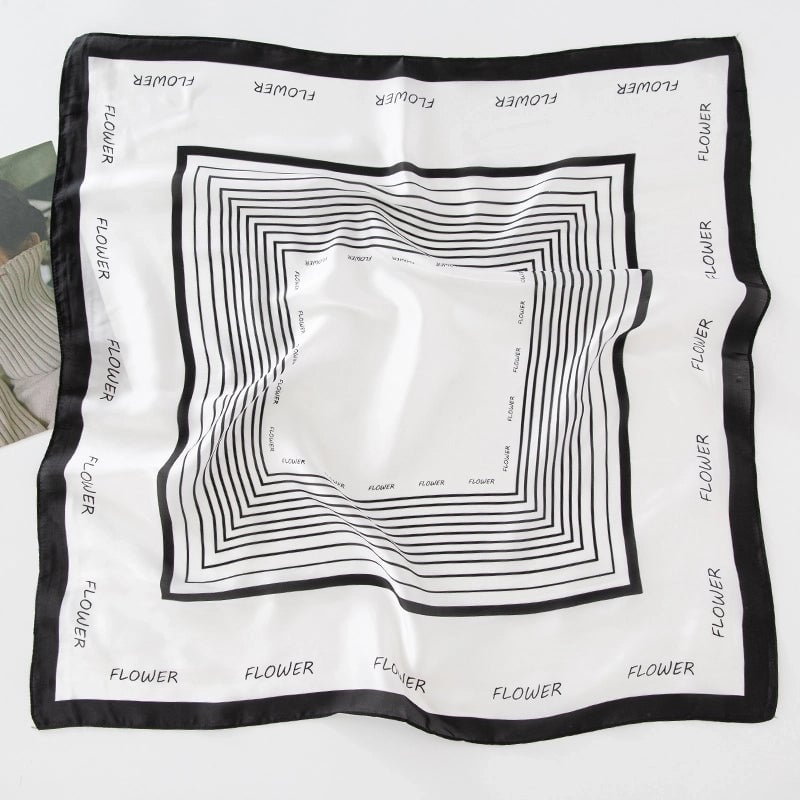 Women's Pastoral Letter Rose Satin Printing And Dyeing Dyeing Flowers Bandanas