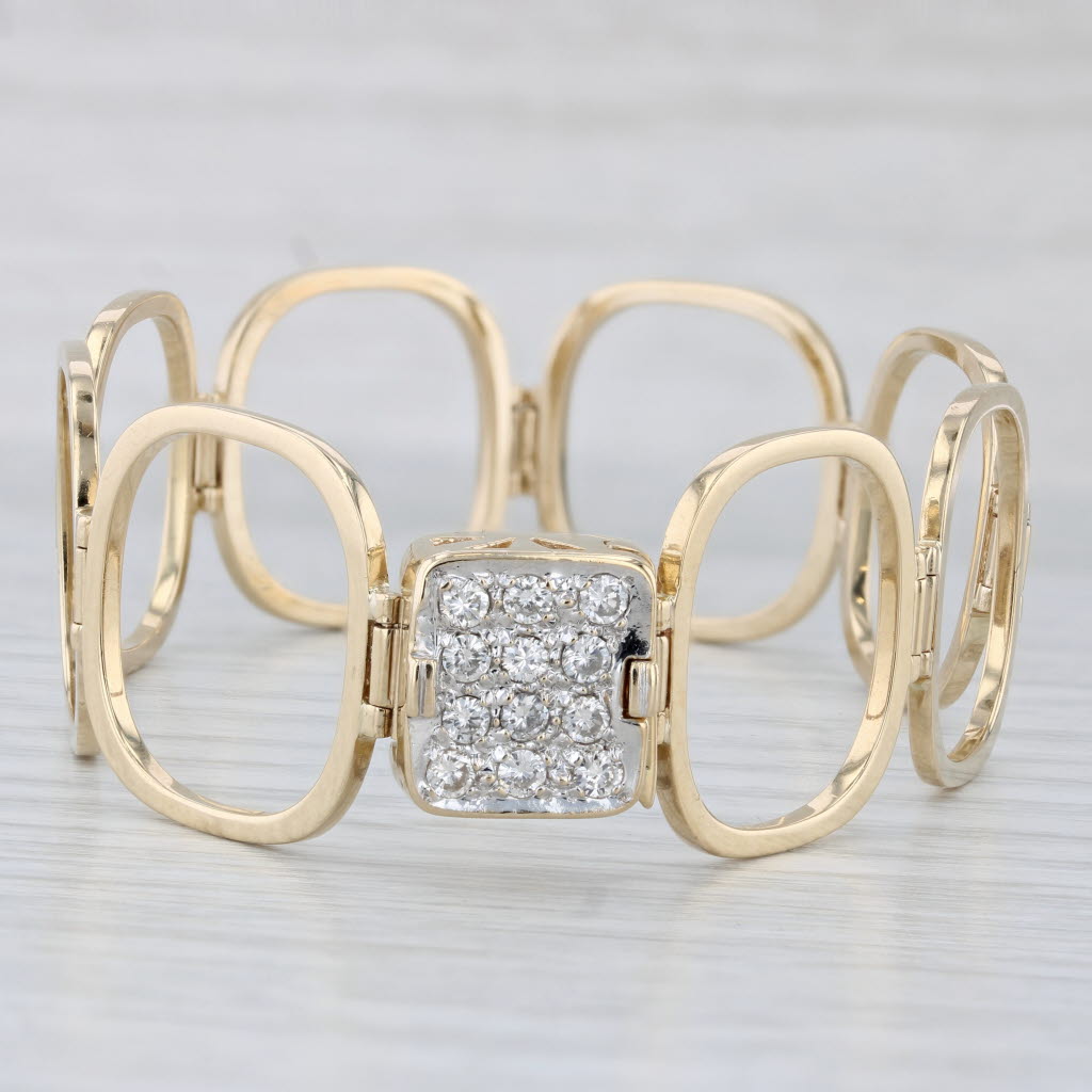 0.40ctw Diamond Ring Convertible 6.5 Bracelet 14k Yellow Gold Size 6