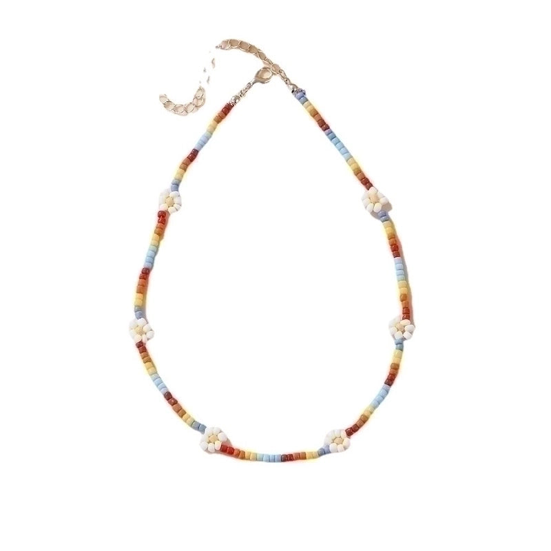 12 Pieces Minimalist Geometric Beaded Inlaid Pearls Women's Necklace