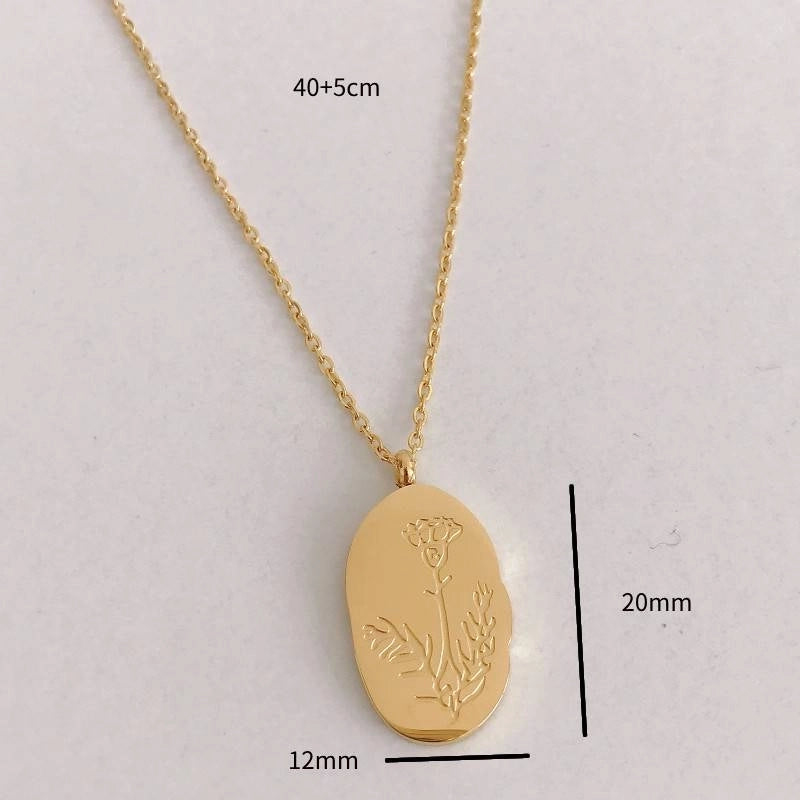 201 Stainless Steel 304 Stainless Steel Minimalist Plating Flower Pendant Necklace