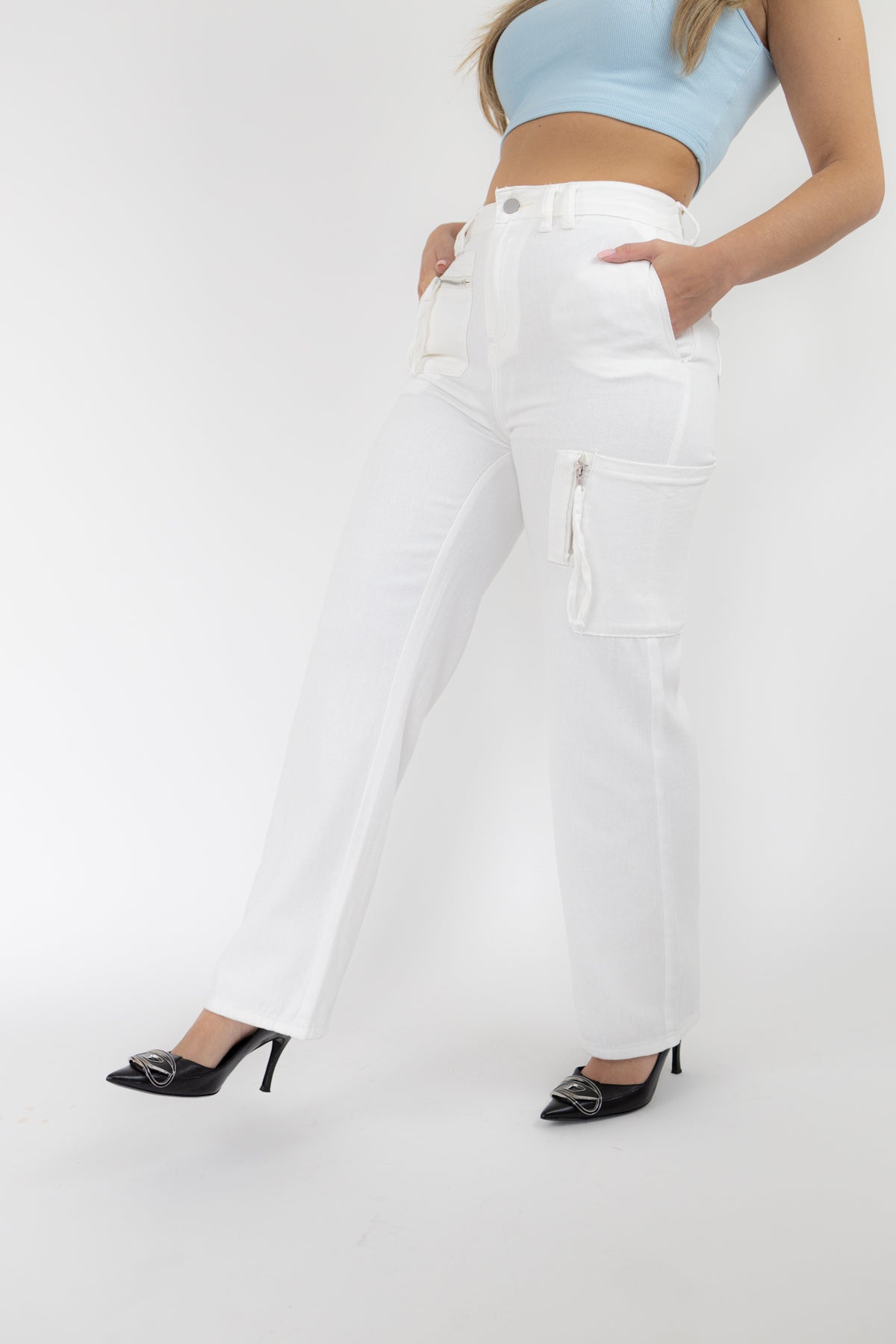 Caitlin Cargo Pants _ white