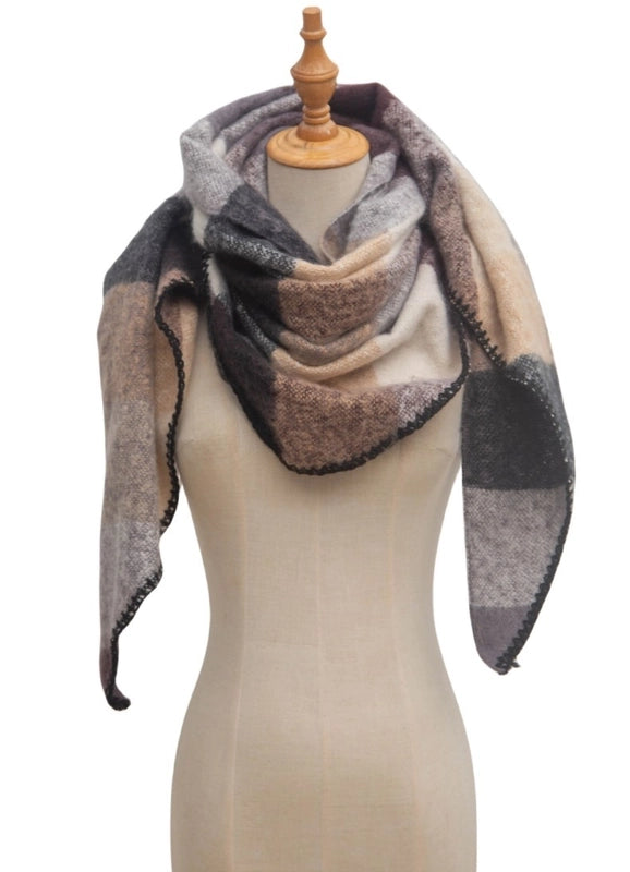 Women's Casual Minimalist Lattice Polyester Scarf