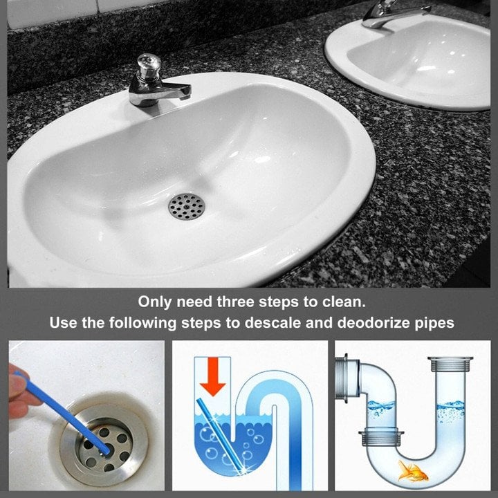 🔥12/set Pipe Cleaning Sticks Oil Decontamination Kitchen Toilet Bathtub Drain Cleaneer.