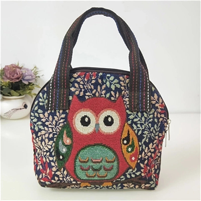 Women's Medium All Seasons Cotton And Linen Animal Fashion Shell Zipper Handbag
