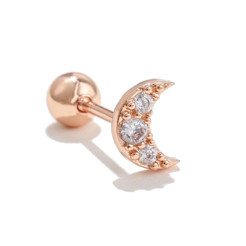Ear Cartilage Rings & Studs Minimalist Star Brass Gem
