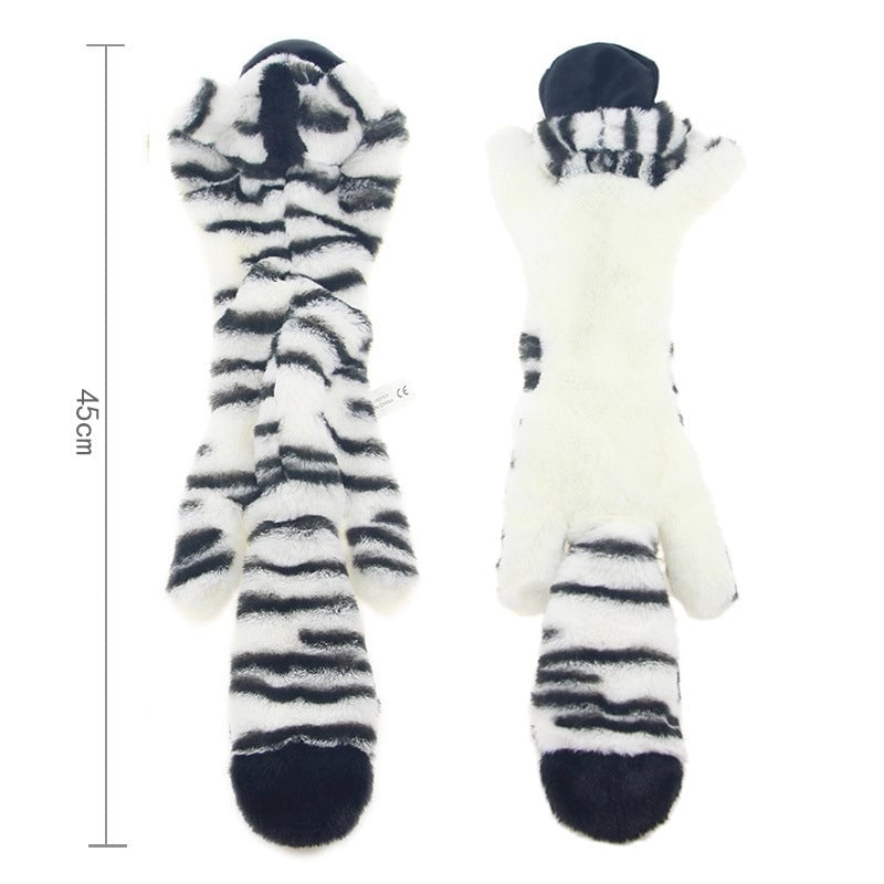 Dog Plush Intelligence Enhancing Bite Squeak Pet Toy Realistic Animal Shaped Furry Shell Toy