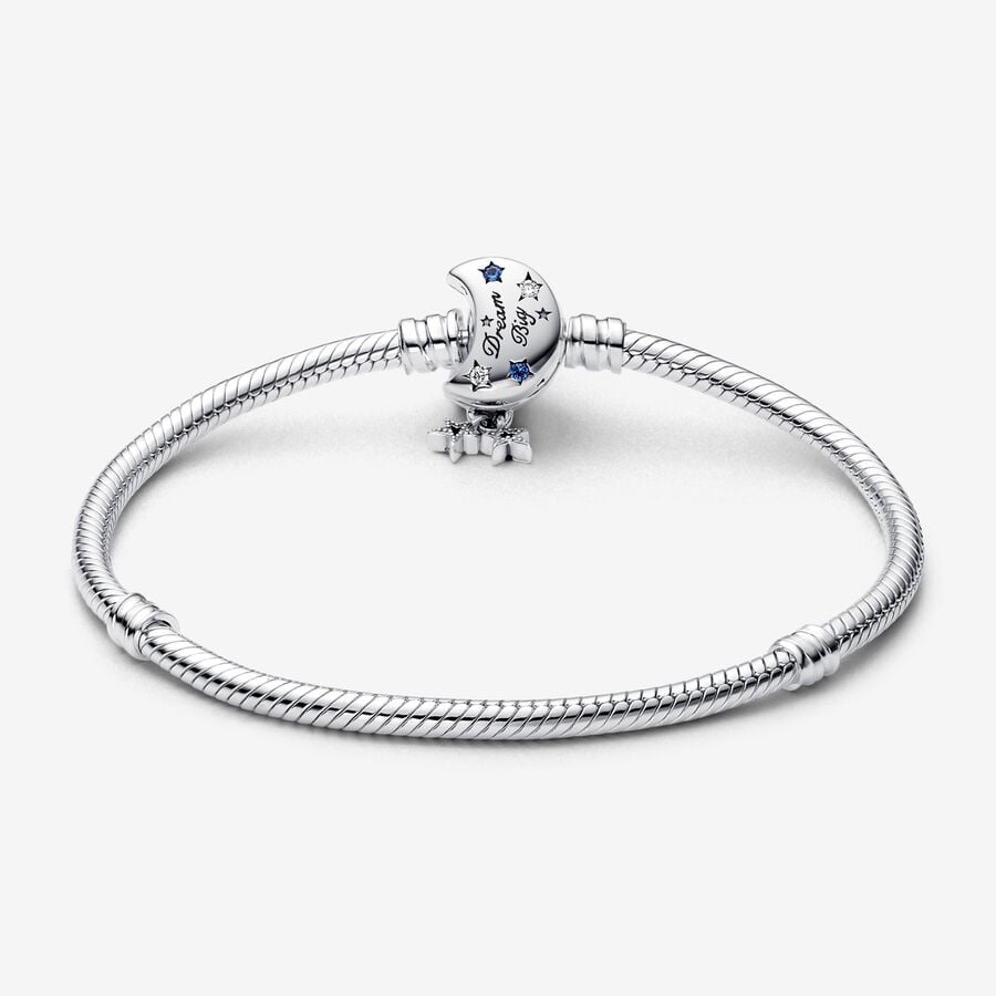 Pandora Moments Sparkling Moon Clasp Snake Chain Pandora Bracelet