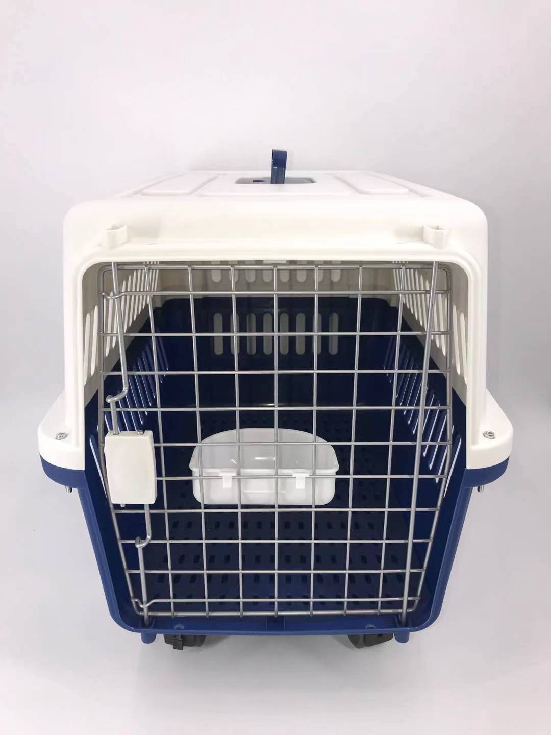 YES4PETS Navy XXL Dog Puppy Cat Crate Pet Carrier Cage W Tray. Bowl & Removable Wheels