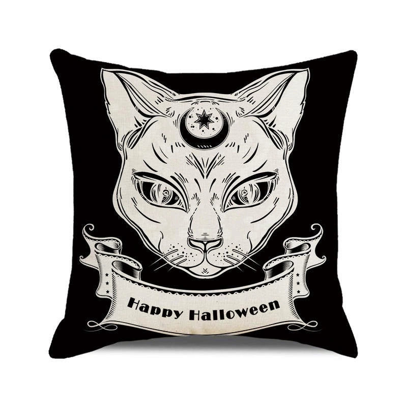 Halloween Retro Punk Palm Skull Cotton Pillow Cases Couch & Sofa Decor