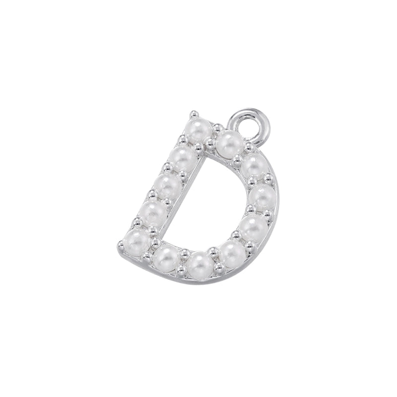 Casual Elegant Minimalist Letter Copper Plating Inlay Artificial Pearls 18k Gold Plated Charms