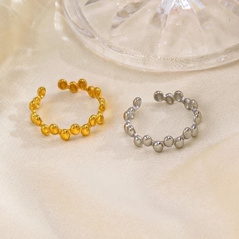 304 Stainless Steel 18K Gold Plated Vintage Style Plating Oval Open Rings