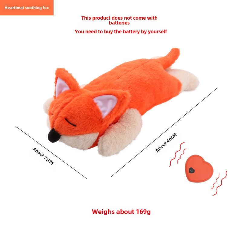 Pet Soothing Plush Animal Dog Toy Simulated Heartbeat Anxiety Soothing Companion Sleep Aid Pet Toy