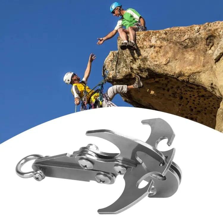 MULTIFUNCTIONAL OUTDOOR STAINLESS STEEL SURVIVAL FOLDING GRAPPLING HOOK