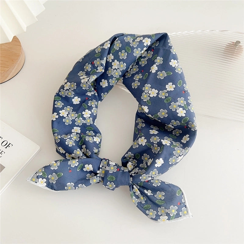 Women's Minimalist Flower Cotton And Linen Printing Scarf