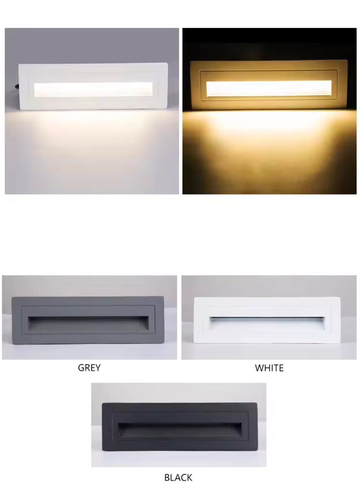 Modern Recessed Wall Light - Black. Gray. White Options