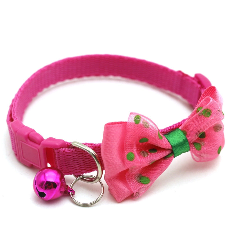 Cute Polypropylene Fiber Polka Dots Bow Knot Pet Collar
