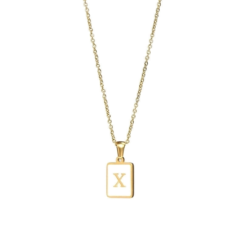 Fashion Letter 304 Stainless Steel Artificial Pearls 18K Gold Plated Letters Plating Metal Necklace