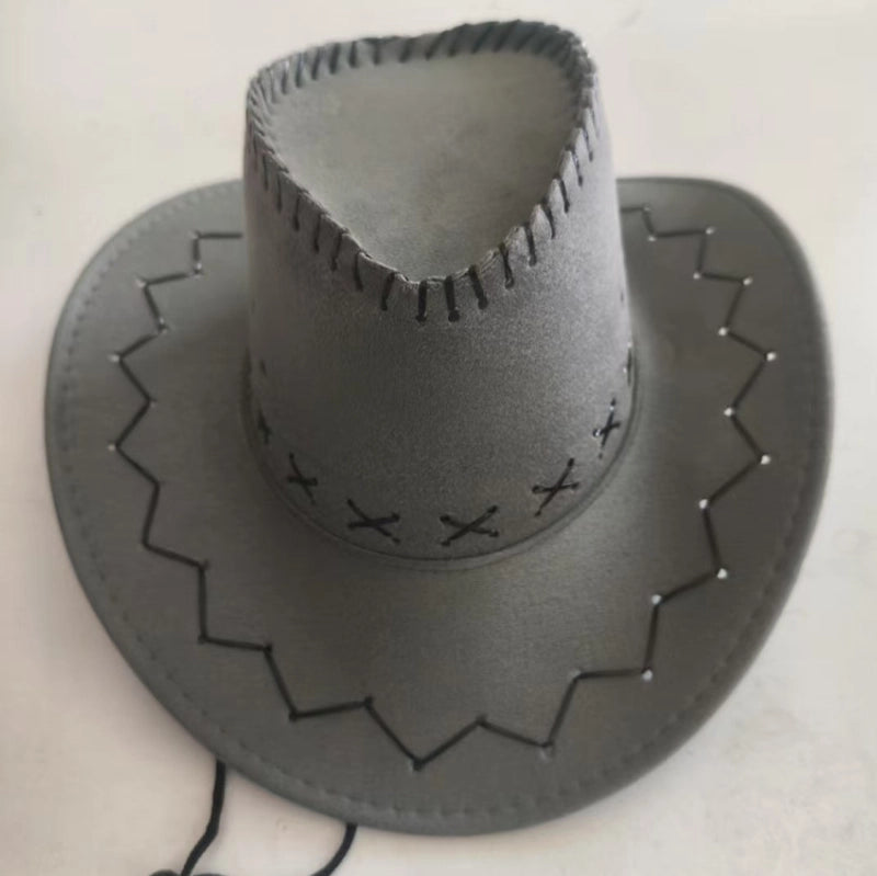 New Fashion Chicken Skin Deerskin Velvet Knight Western Cowboy Hat Camouflage Cloth Hat Travel Sun Hat Straw Hat