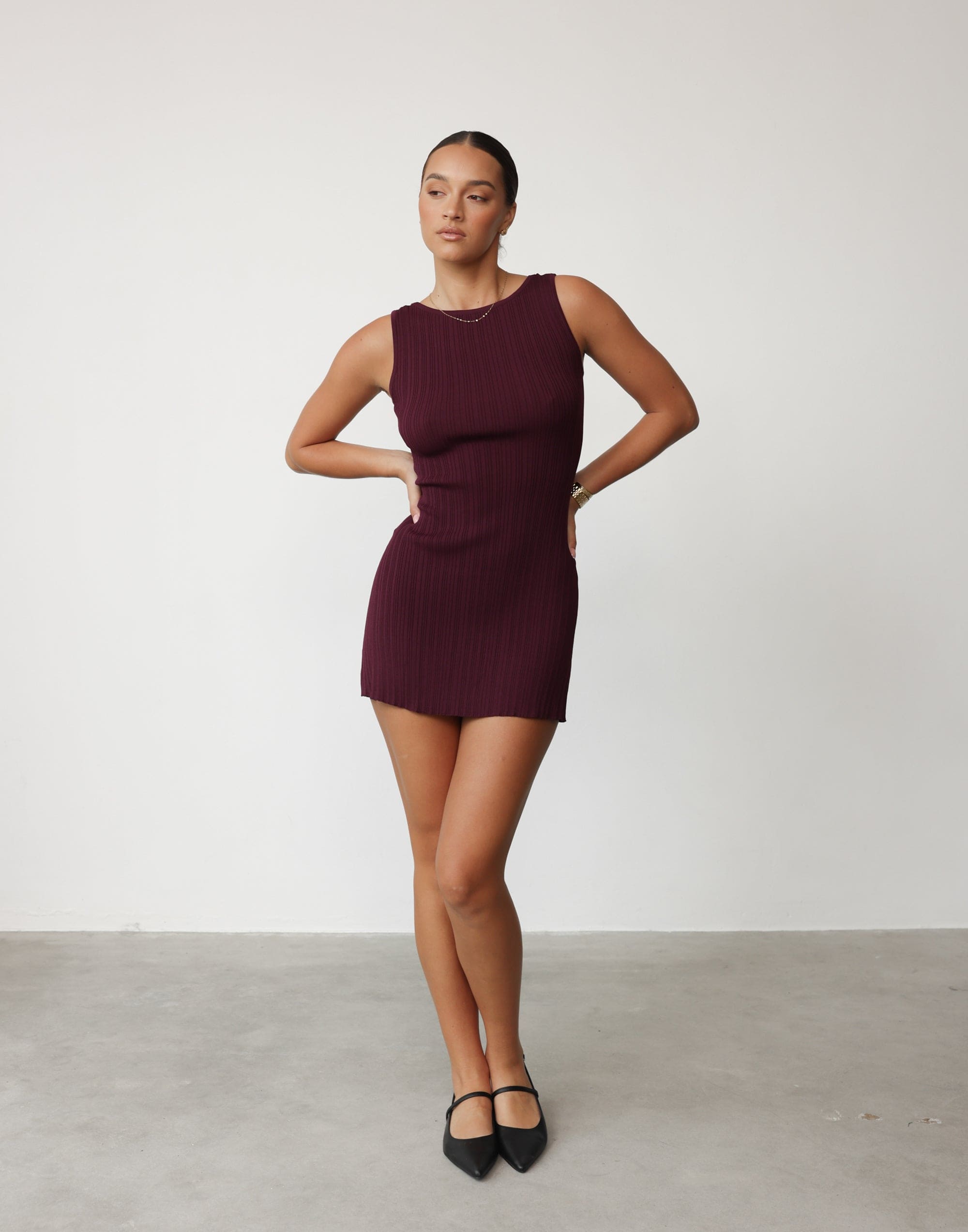Aylah Mini Dress (Plum)