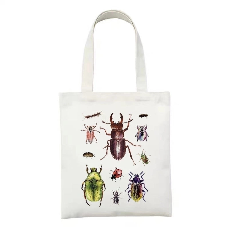Women's Minimalist Artistic Animal Mushroom Butterfly Shopping Bags