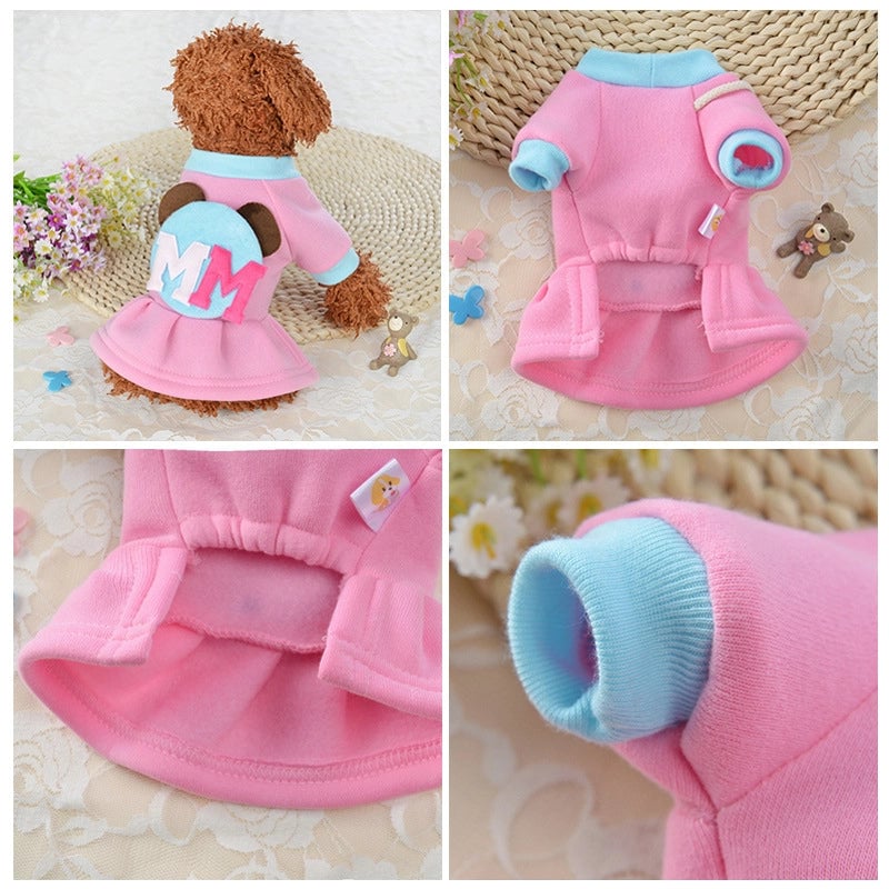 Cute Pet Princess Dress Autumn/winter Clothes For Teddy Bichon Cats Small Dogs Fashionable Pet Apparel
