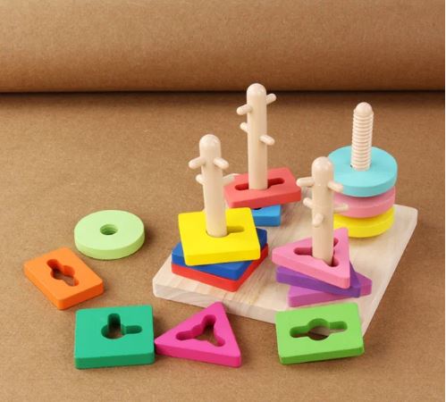 Educational Wooden Four Column Sorter Puzzle