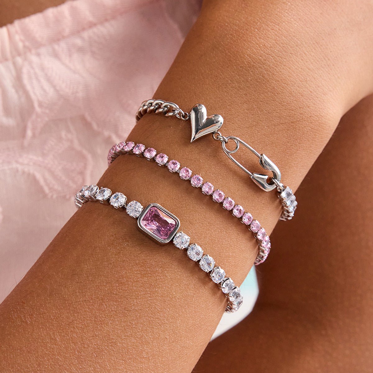 Stainless Steel Zircon Bracelet Jewelry Hot Sale Titanium Steel Bracelet