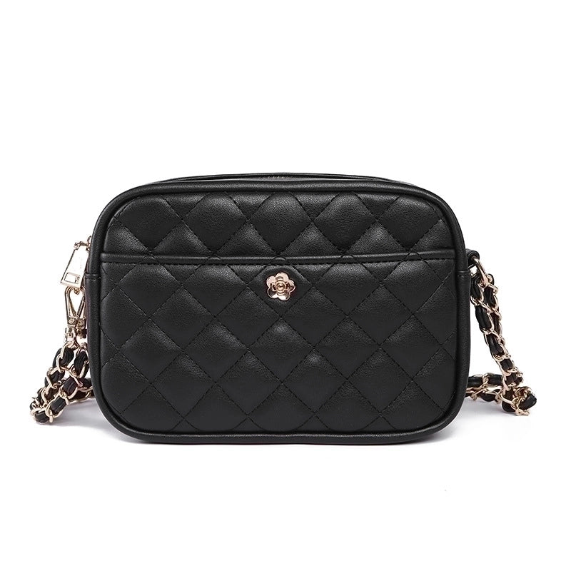 Women's Small Pu Leather Solid Color Streetwear Square Zipper Crossbody Bag