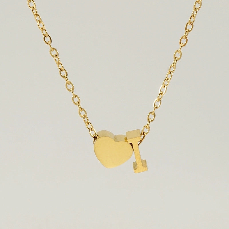 Fashion Letter Heart Shape 304 Stainless Steel 18K Gold Plated Gold Plated Stainless Steel Necklaces