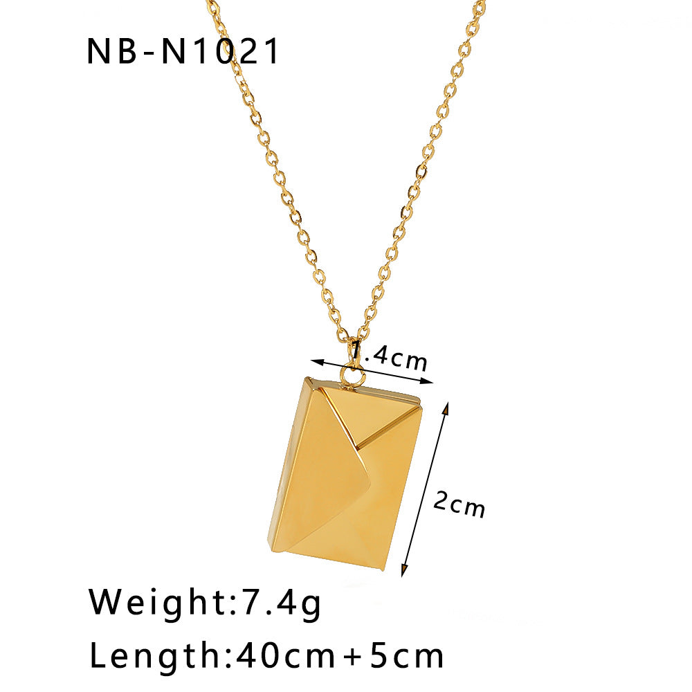 Heart Geometric Stainless Steel Electroplating Necklaces