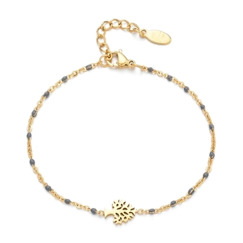 Retro Minimalist Tree Stainless Steel Plating Bracelets