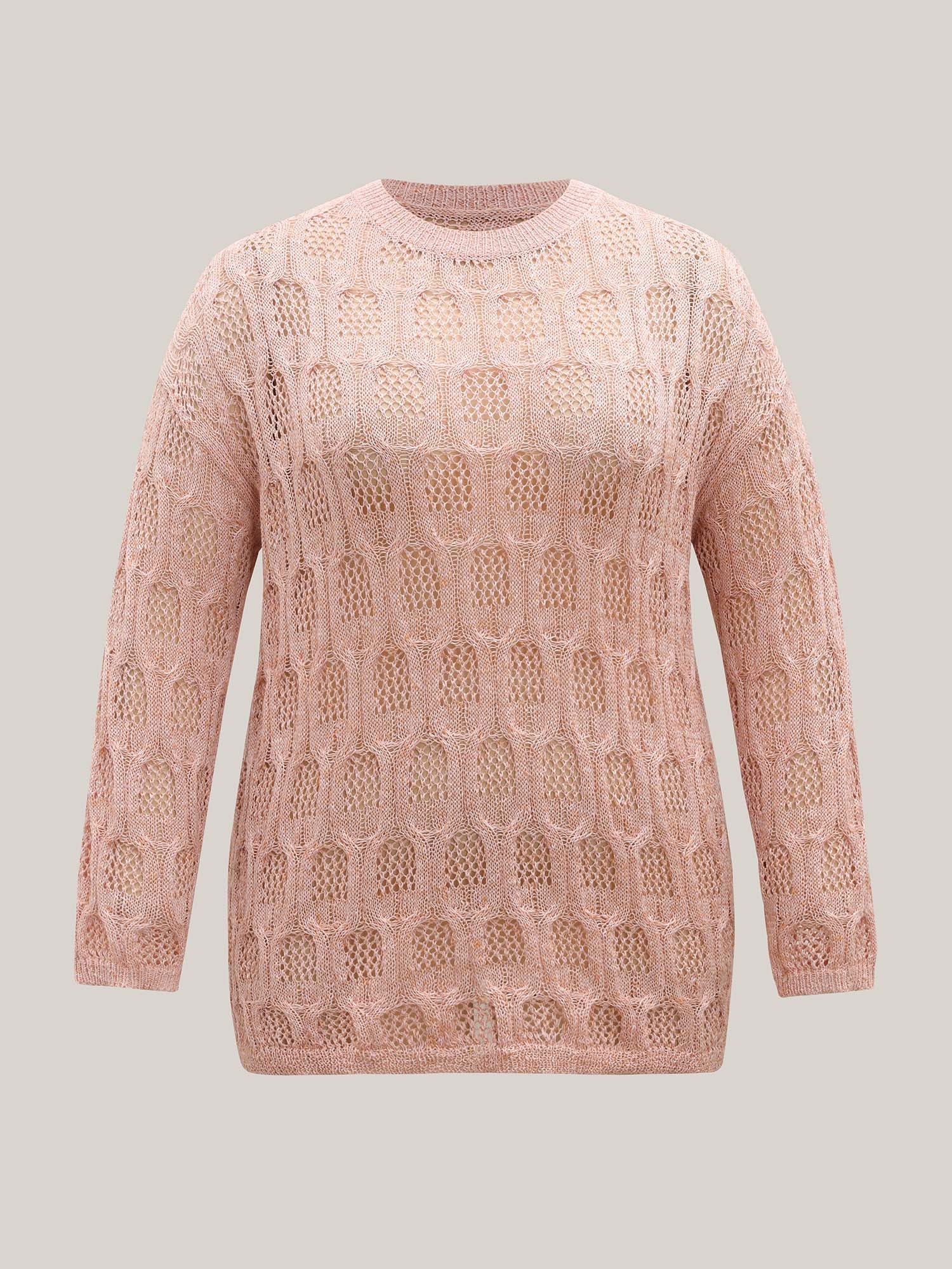 Textured Cut-Out Ribbed Hem Pullover