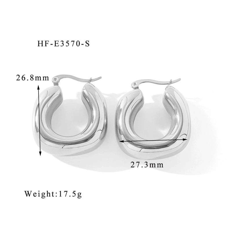 1 Pair Minimalist Classic Style U Shape Heart Shape Plating 316L Stainless Steel  Ear Studs