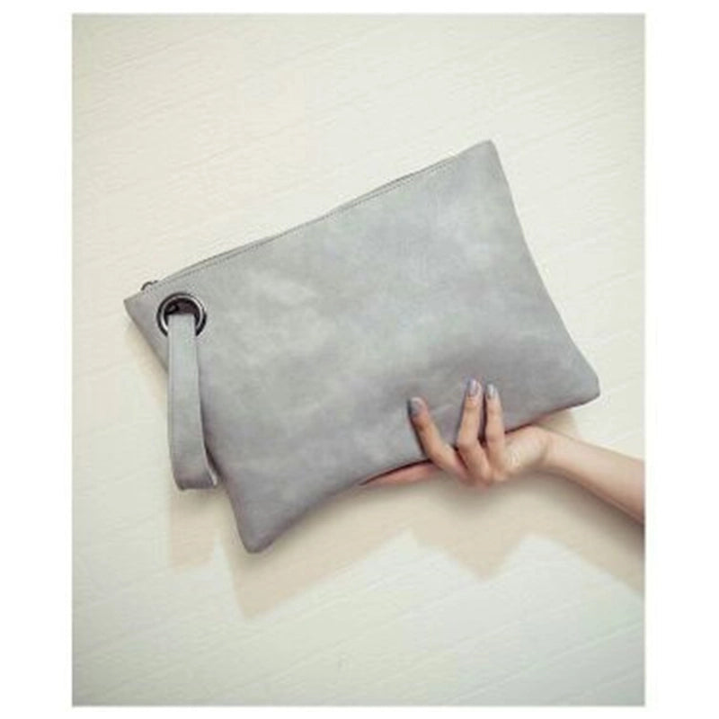 Women's Medium Autumn&winter Pu Leather Solid Color Basic Square Hook Loop Clutch Bag