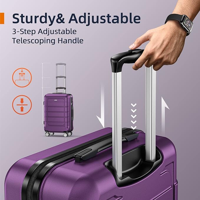 SHOWKOO Luggage PC+ABS Durable Expandable Hard Luggage with Dual Spinner Wheels TSA Lock