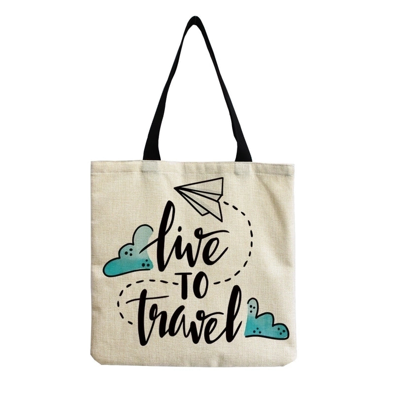 Women's Minimalist Letter Cotton And Linen Shopping Bags