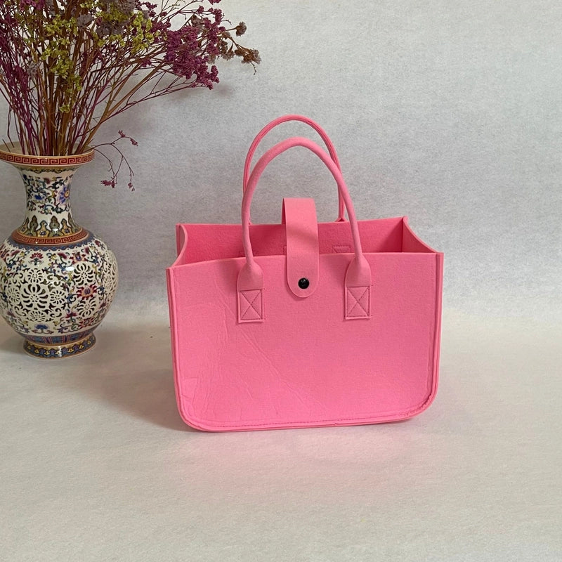 Women's Felt Solid Color Elegant Streetwear Square Buckle Handbag