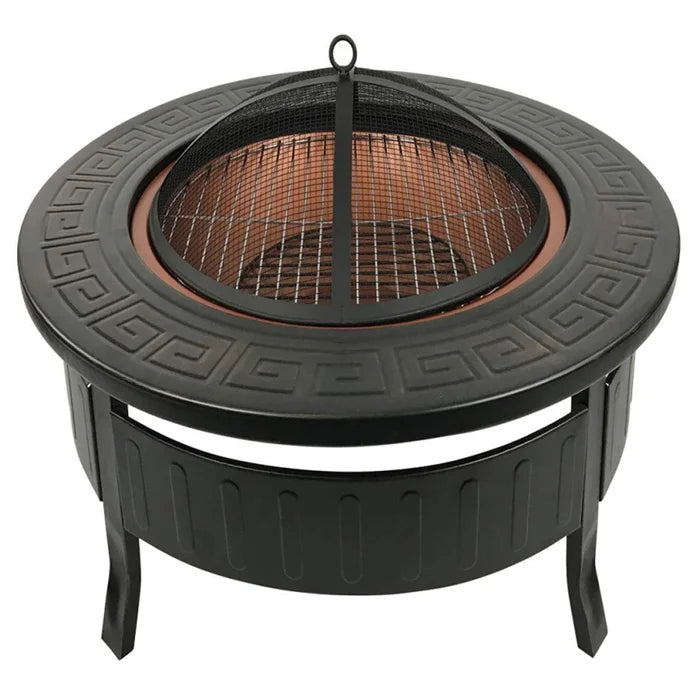 Fire Pits For Garden Wood Burning Cast Iron Firepit Round Fire Bowl Grill. Outdoor Garden Terrace Barbecue