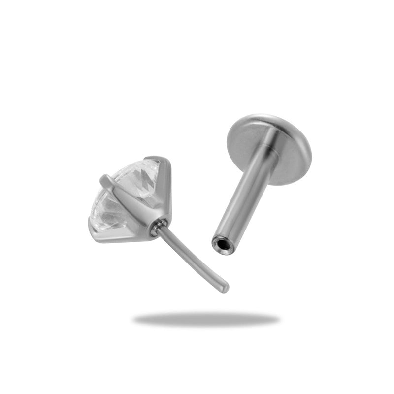 1 Piece Ear Cartilage Rings & Studs Minimalist Round 316L Stainless Steel  Plating Inlay Zircon