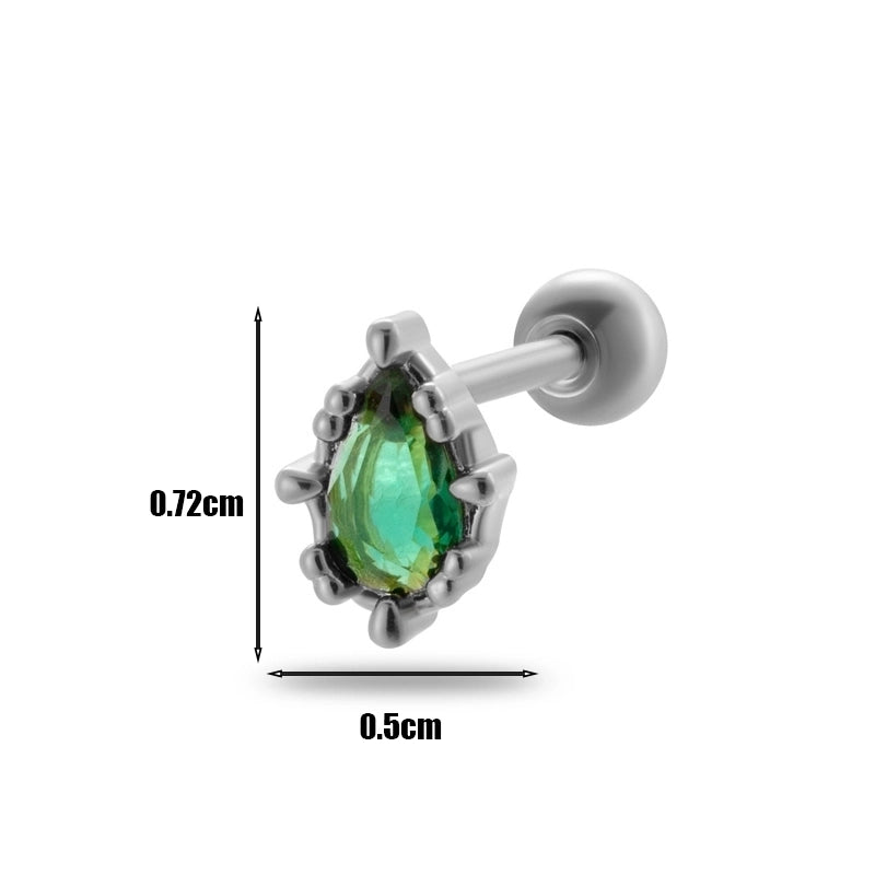 1 Piece Ear Cartilage Rings & Studs Minimalist Geometric 316L Stainless Steel  Copper Plating Inlay Zircon